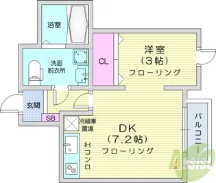 メリディアン名取【3階】の間取り