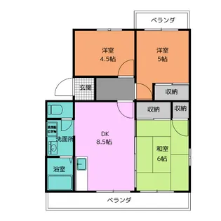 コーポジンナカ【4階】の間取り
