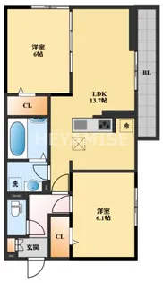 ガーランド【1階】の間取り