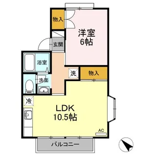 1LDKの間取り画像