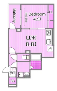 ディートレビュート西谷【2階】の間取り
