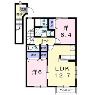 インプレスB【2階】の間取り