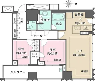 ブランズ千代田富士見【7階】の間取り