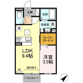 コンフォルト山口東京理科大薬学部前【2階】の間取り