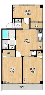 山一戸田ステーツ【4階】の間取り