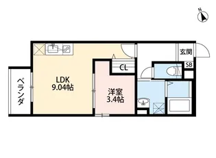 プレミアハイツ浅香山【3階】の間取り