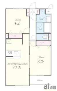 東京都東大和市中央2【アパート】の間取り