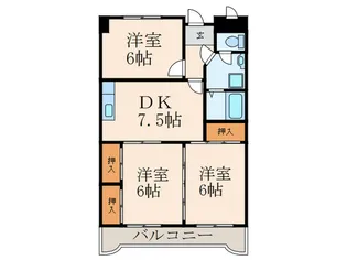 グリーンリバー桜橋【1階】の間取り