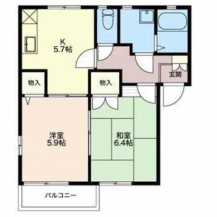 フレグランスよこやま【2階】の間取り