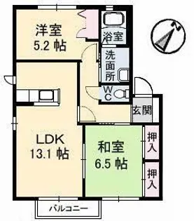 ジュネスタウン A棟【1階】の間取り