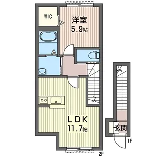 栃木県那須塩原市南町【アパート】の間取り