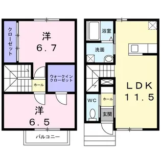 カーサソレアードAの間取り