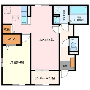カーサ アリエル【1階】の間取り