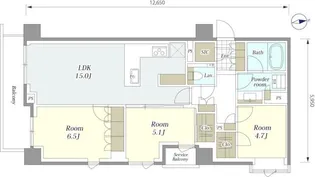 貸マンション 目黒区青葉台3丁目【5階】の間取り