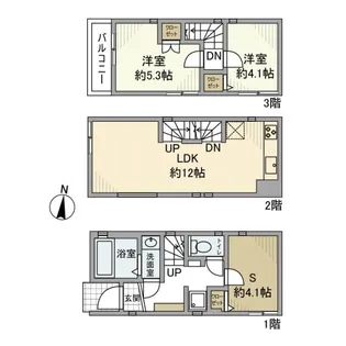 東京都荒川区町屋6【一戸建】の間取り