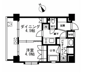 コートラクリア京橋【9階】の間取り