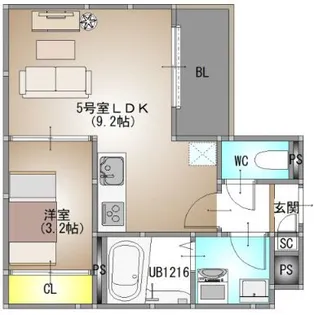 岡山県岡山市北区青江3【アパート】の間取り
