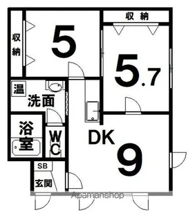 ビラ住の江【2階】の間取り