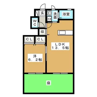 ラブランシェB【1階】の間取り