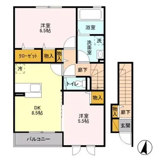 アクアパーム D【2階】の間取り