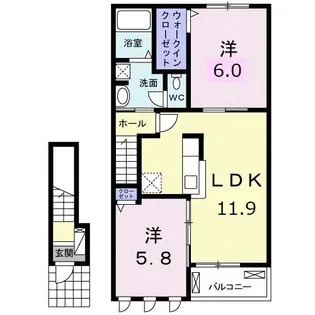 グレースガーデン南高下I【2階】の間取り
