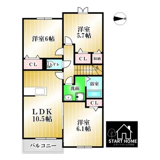 パークアクシスオストB【2階】の間取り