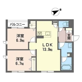 キャトル セゾン【1階】の間取り