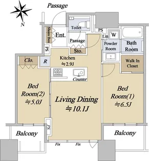 シティタワー大阪本町【36階】の間取り