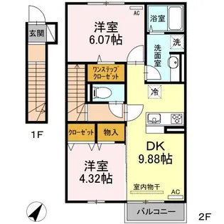 みつばち本町III【2階】の間取り