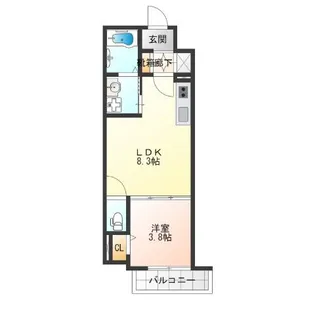 Polias南津守【1階】の間取り