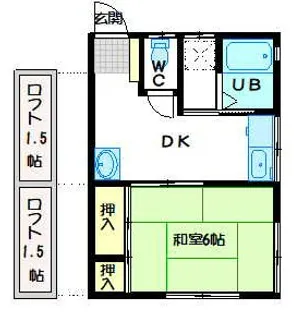 ウッディハウス城戸【2階】の間取り