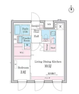 デュオメゾン都立大学【1階】の間取り