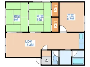 第5山崎コ-ポラス【2階】の間取り