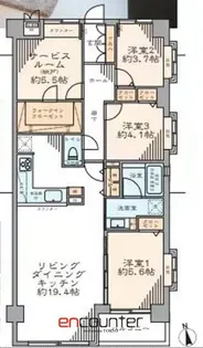 ザ・パームス西戸山【2階】の間取り