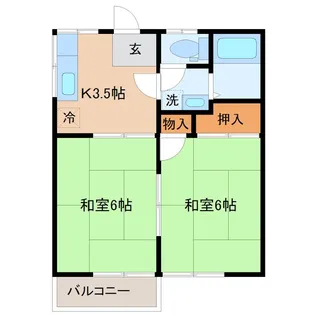 高部屋ハイツ【1階】の間取り