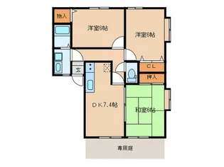 フォブ-ル・ドゥ青木A棟【1階】の間取り