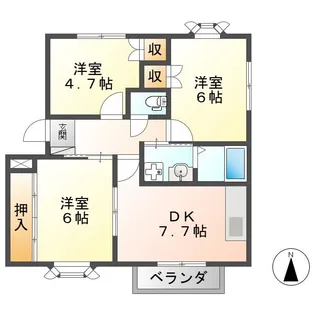 レヴンワース A【2階】の間取り