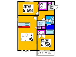ヘーベルメゾン向ヶ丘【2階】の間取り