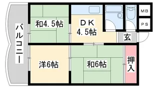 東加古川ハイツ【3階】の間取り