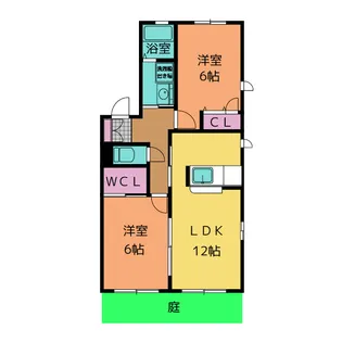 アンソレイエ【1階】の間取り