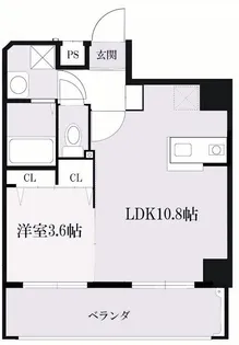 ニューガイアリルーム薬院駅前No.21【3階】の間取り