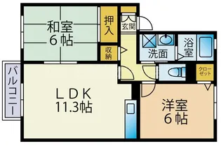 かほる荘【1階】の間取り
