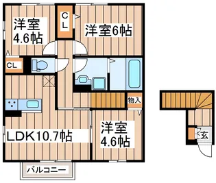 アヴニール翆光【2階】の間取り