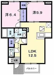 イズミティ・ヒルズ 壱番館【1階】の間取り