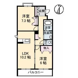 グランマスト新品治【2階】の間取り