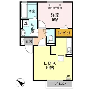 グリーンハイツ八坂II【1階】の間取り