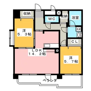 サンフィオーレ中郷【2階】の間取り