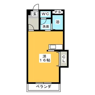 ベルシティ石川【4階】の間取り