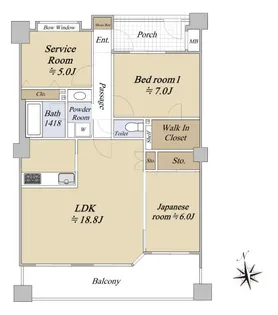 ランドシティ横濱中山【3階】の間取り