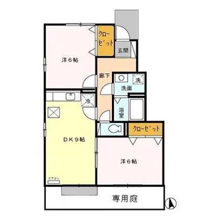 ヴィラ ノボノ A【1階】の間取り